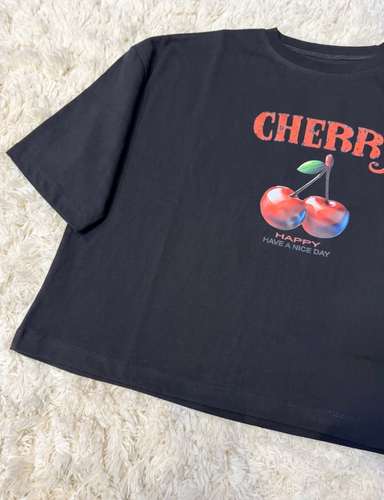 تیشرت باکسی ترند طرح چری cherry 🍒